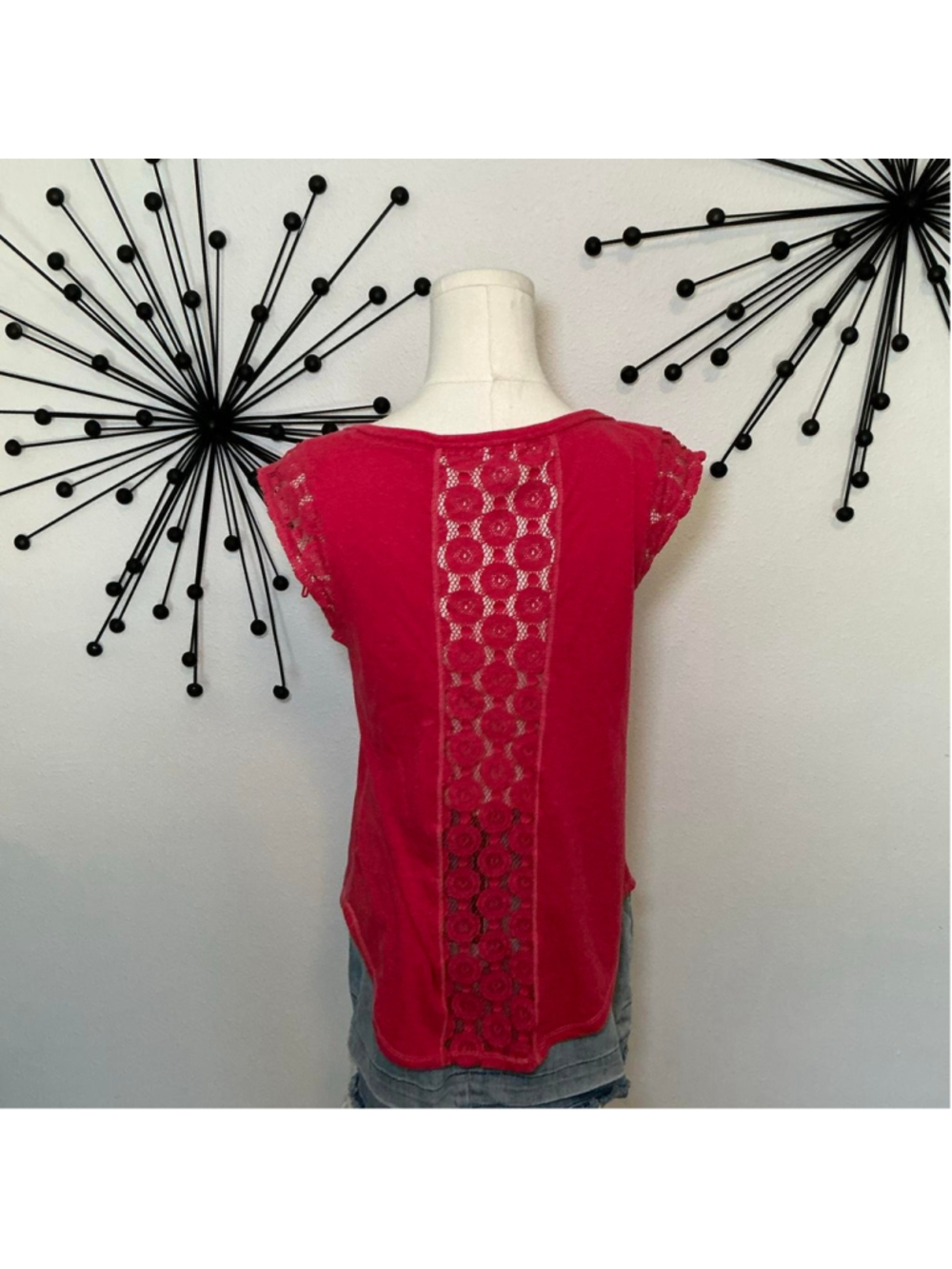Aeropostale Pink Lace Trim Tank Top Sleeveless Boho Y2K Top Size Medium - Picture 5 of 5